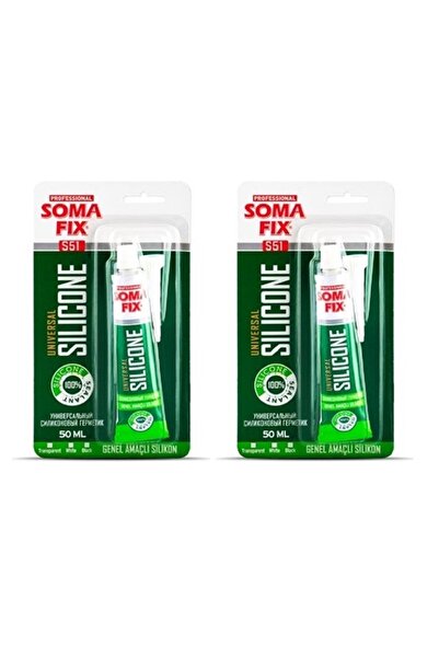Somafix 2 Adet 50 ml Tüp Silikon Şeffaf Genel Amaçlı Yapıştırıcı