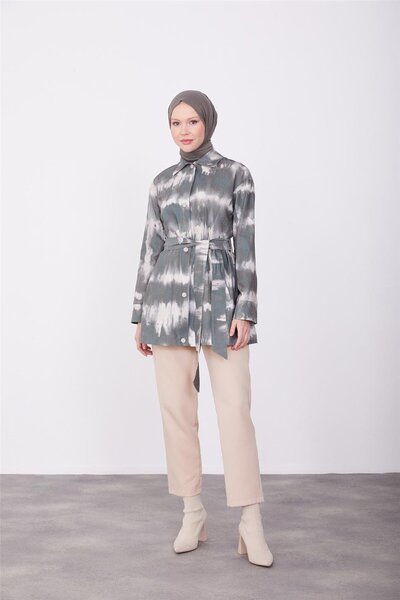 Armine Empirme Gabardin Ceket 23k5407 Yeşil