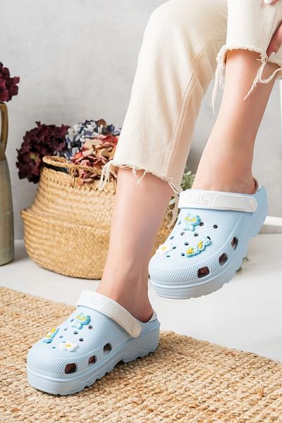 Rooster Smile Baby Blue Papuci de spital și de laborator - pentru asistentă, doctor și bucătar