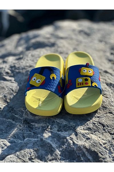 SUNSTEP Summer Boy's Robot Figured Non-Slip Sole Pool Garden Summer Slippers