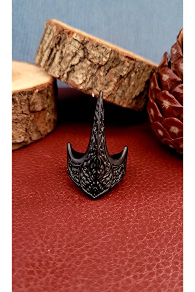 Antique Dolunay Mat Siyah Kaplama Ayarlanabilir Özel Tasarım Ertuğrul Zihgir Okçu Yüzüğü