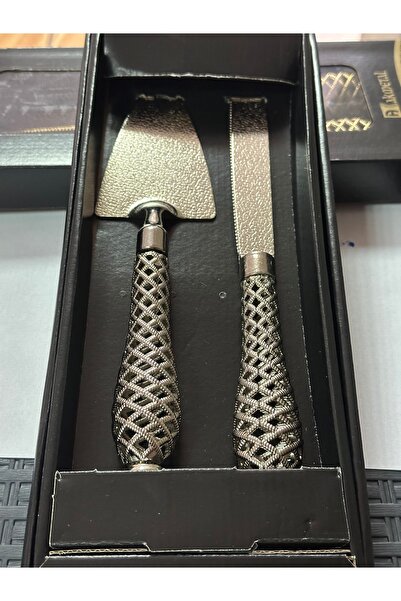 LeesHome Set of 2 Luxury Spatula and Blades Pastry Cake Serving Presentation Silver