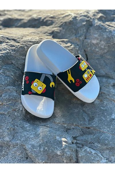 SUNSTEP Summer Boy's Robot Figured Αντιολισθητική σόλα Pool Garden Καλοκαιρινές παντόφλες
