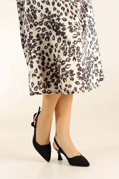 Aymood Women's Heeled Shoes Open Back Pole Buckle Heel 7 cm