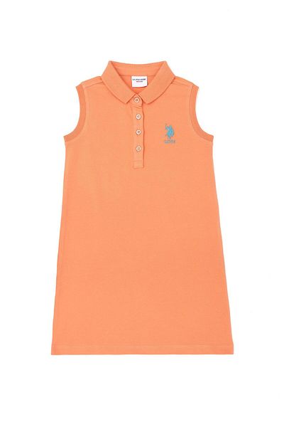 U.S. Polo Assn. Rochie pentru fetiță - Guler polo somon