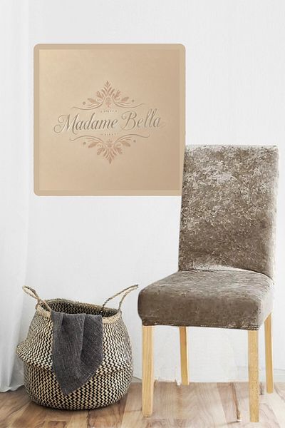 MADAME BELLA Dark Mink Silk Velvet Ελαστικό Ελαστικό Κάλυμμα Καρέκλας Κάλυμμα Καρέκλας 1 Τεμάχιο 45x45x60 Μέγεθος