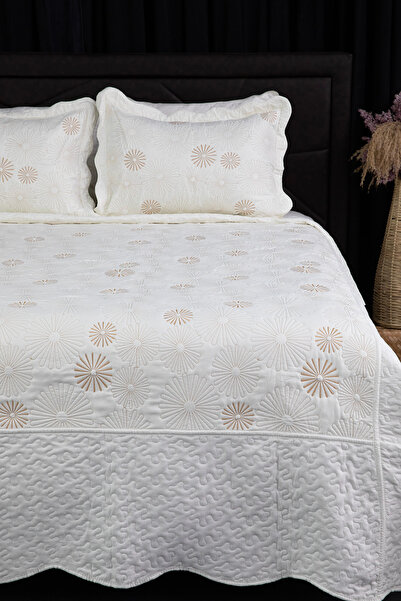 FAVORA Nergis Quilted Double Bedspread - Gold