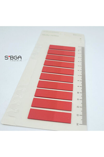 sibga tasarım Şeffaf Kırmızı Renk Postit Post-it Post It. Kitap Ayracı Ayraç Postit Sticker Not Kağıdı 200 Yaprak