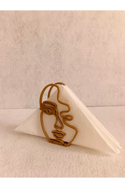 Bayan Rottenmeier Half Face Bronze Napkin Holder - Decorative
