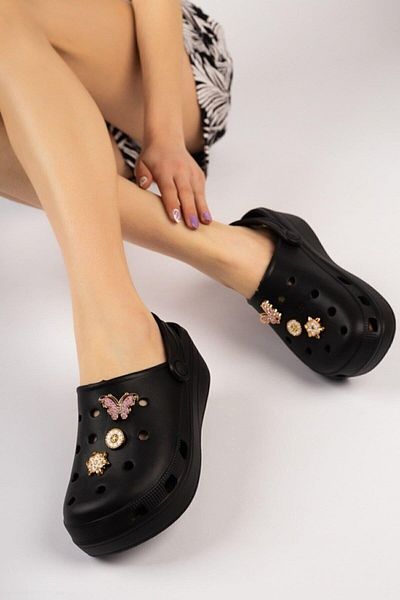 Sonimix Black Color Buckle Massage Sole Orthopedic High Sized Hospital Cook Nurse Doctor Slippers