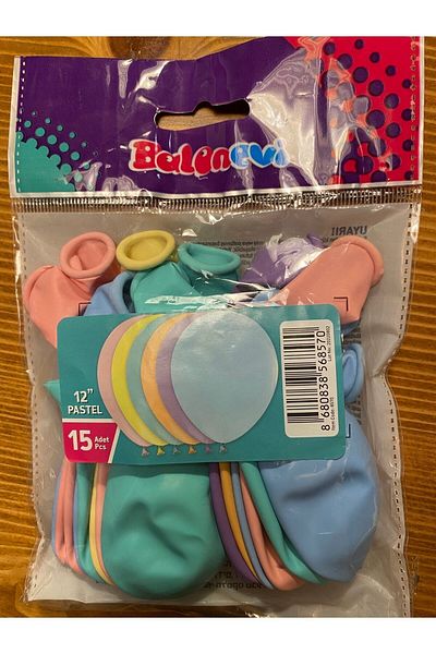 OYUNCAK GEZEGENİ Balloon 15 Li Pastel Mixed Color Balloon Package
