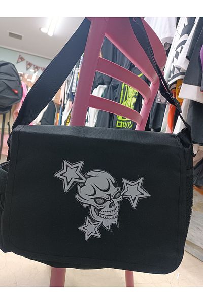 Köstebek Skull Star Printed Messenger Bag