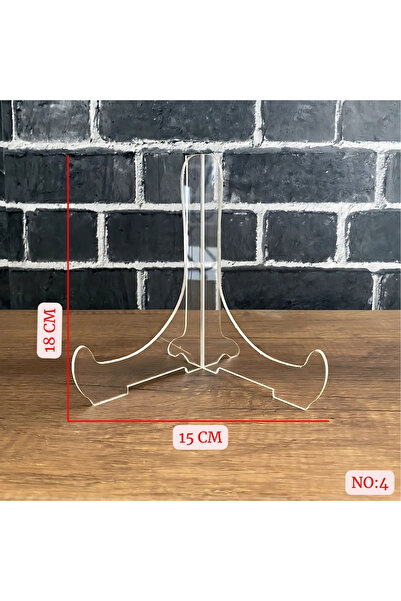 Eymen Hobi 5 adet Pleksi Çerçeve Tabak Teşhir Ayağı Standı Sergi ayak ŞEFFAF NO:4