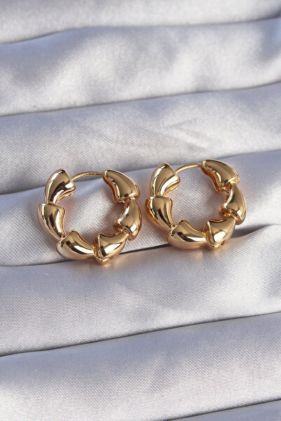 Epilons Brass Gold Color Drop Curl Design Hoop Earrings - Tj-Bkp9084 Zenvia-T...