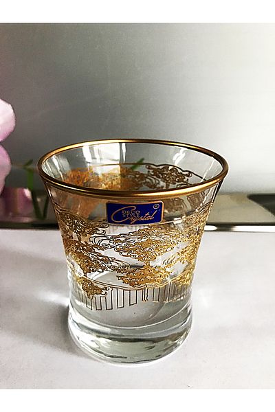 DECOSTYLE Azur Lux Golden Coating - 300Cc Pasabahce Soft Drink and Water Glass