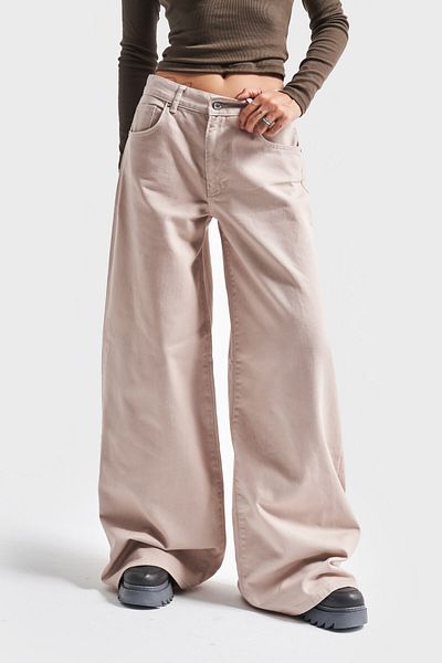 its basic Μπεζ Palazzo Fit Denim - Γυναικείο 7w457 Loose Cut