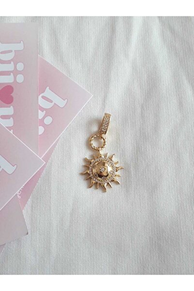 bijoux uniques Çelik Ajda Bilezik Güneş Detaylı Gold Charm&kolye Ucu