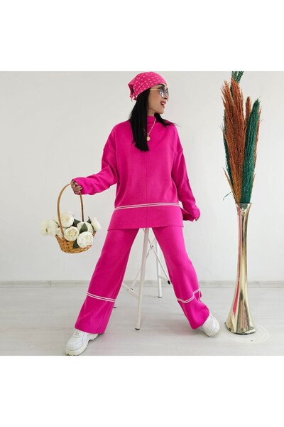 Altı Üstü Butik Πλεκτά Πλεκτά Διπλό Σετ με Πλαϊνές Ρίγες