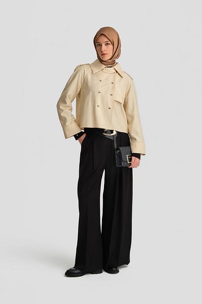 Armine 24K3604 Model Trench Jacket - Moonstone