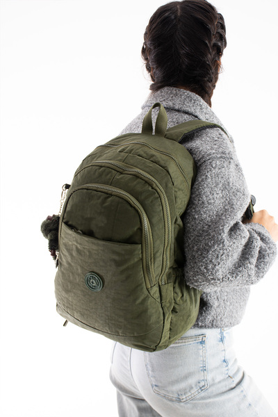 Çanta Trend Αδιάβροχο Ύφασμα Πράσινη Unisex Τσάντα Ύψος 40cm Πλάτος 28cm