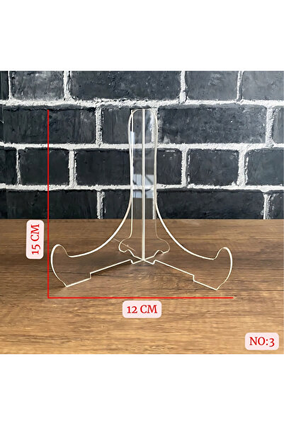 Eymen Hobi 5 adet Pleksi Çerçeve Tabak Teşhir Ayağı Standı Sergi ayak ŞEFFAF NO:3