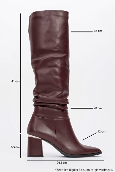 LuviShoes 120 Vínové dámské kozačky na silném podpatku s klínem