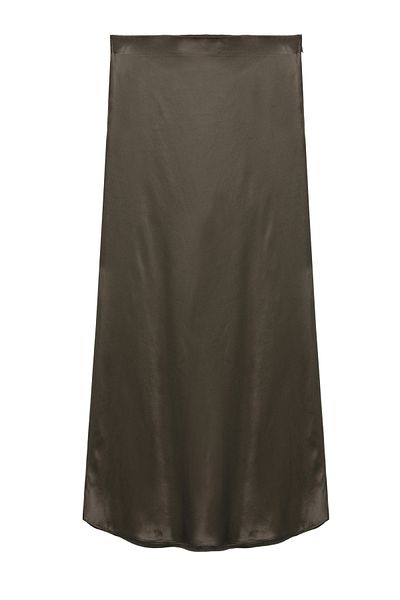 Quzu Fusta de dama din satin de culoare uni
