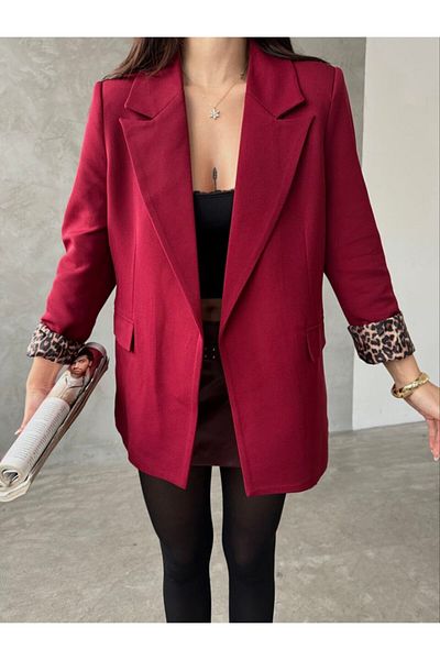 MYGİYİMİSTANBUL jachetă blazer (căptușeală leopard)