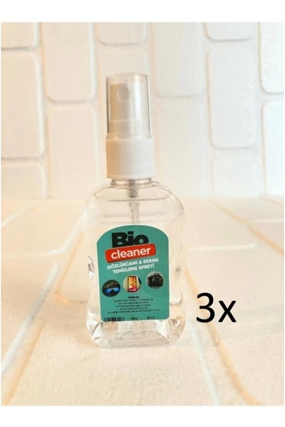 biocleaner 3'lü Gözlük Camı , Ekran Temizleme Spreyi 50 cc - Mikrofiber Gözlük Bezi Hediyeli