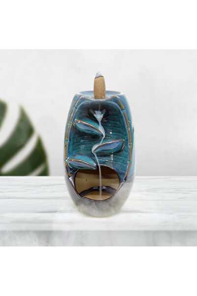 Hediye Kesesi Şelale Model Seramik Tütsülük Ve Buhurdanlık Mavi Hk2590