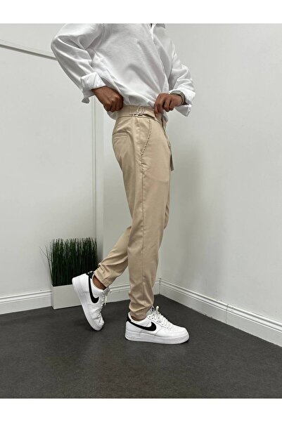 Gambocci Ανδρικό υφασμάτινο παντελόνι με αγκράφα εφαρμοστό