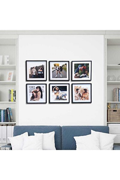 Hediye Kesesi Kişiye Özel Fotoğraf Baskılı Yapışan Sök Tak Kare Çerçeve - Siy...