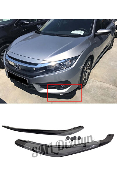 SML Dizayn Civic Fc5 Ön Flap 2016-2021 Honda Civic Fc5 Ön-Tampon-Sağ-Sol-Kenar-Alt-Flap-Lip-Bıçak-Ek