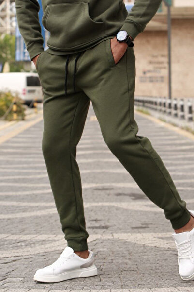 YAKAMEL Ανδρικό χειμερινό αθλητικό παντελόνι jogger με 3 κλωστές, βαμβακερό, ...