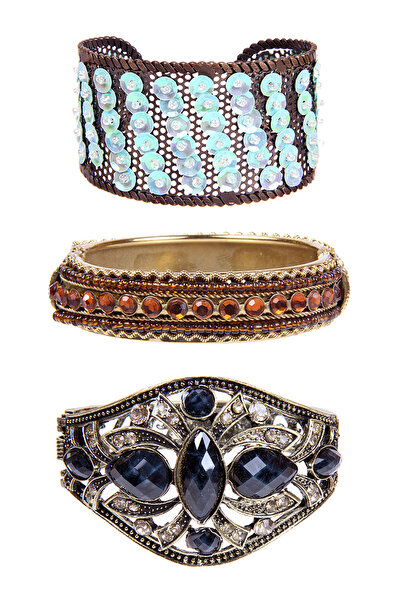 Rouge حزمة أساور حجرية ملونة