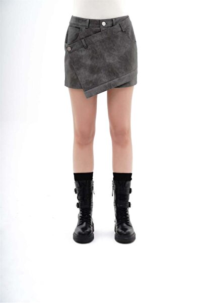 WOMODASTORE DERİ ŞORT ETEK