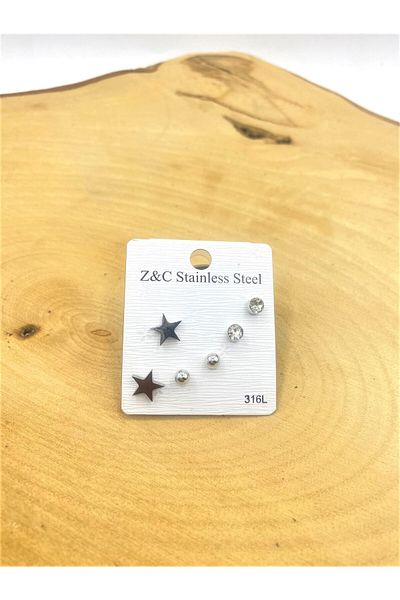 oldskoolbutik Star 6 Steel Earrings