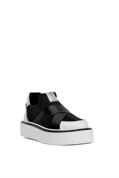 Ayakkabı Fuarı Elit DK34123 Pantofi clasici din piele naturală pentru femei alb - negru