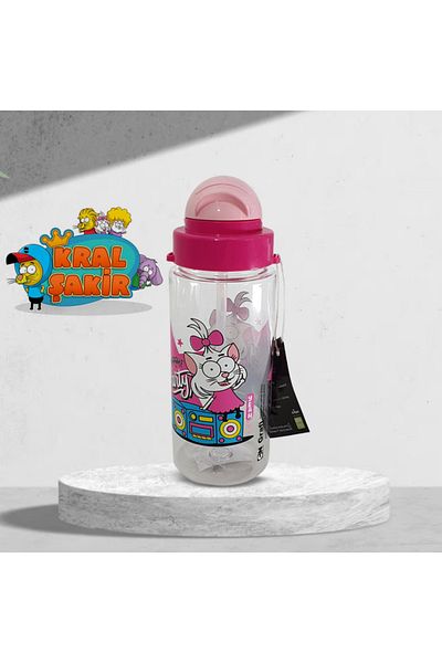Hediye Kesesi Kral Şakir Patterned Tritan Flask with Straw 500 cc HK2737