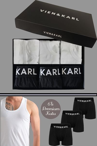 Vien&Karl Ανδρικό Σετ 3 βαμβακερό Lycra Black Boxer 3 εσώρουχα