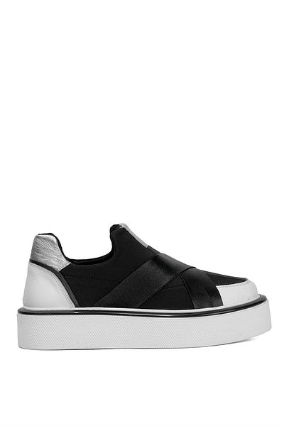 Ayakkabı Fuarı Elit DK34123 Pantofi clasici din piele naturală pentru femei alb - negru