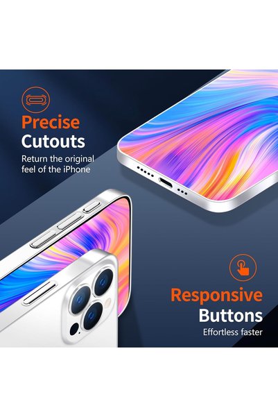 HyperAge iPhone 16 PRO Kılıf Ultra Ince Mat Yüzeyli Elden Kaymaz Kamera Korumalı Kapak Yarı Şeffaf Beyaz