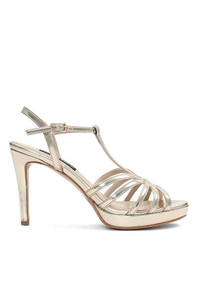 Celal Gültekin Kadın Dore İnce Bantlı Yüksek Topuklu Stiletto