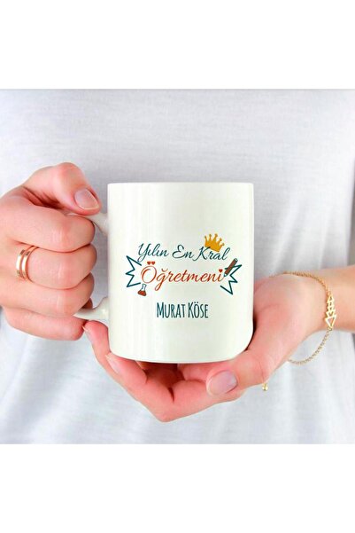 Hediye Kesesi Kişiye Özel Öğretmenler Günü En Kral Öğretmen Baskılı Porselen ...