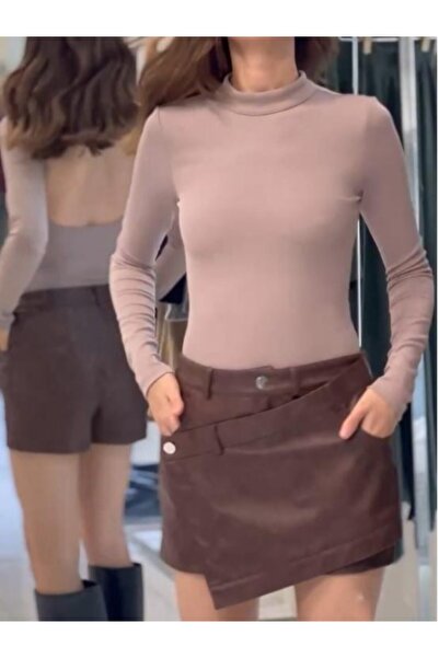 WOMODASTORE DERİ ŞORT ETEK