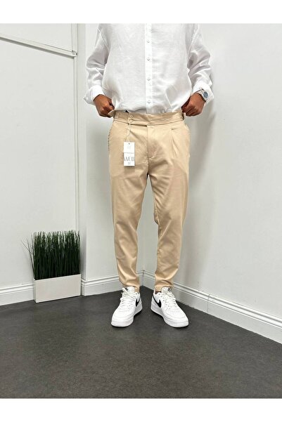 Gambocci Ανδρικό υφασμάτινο παντελόνι με αγκράφα εφαρμοστό