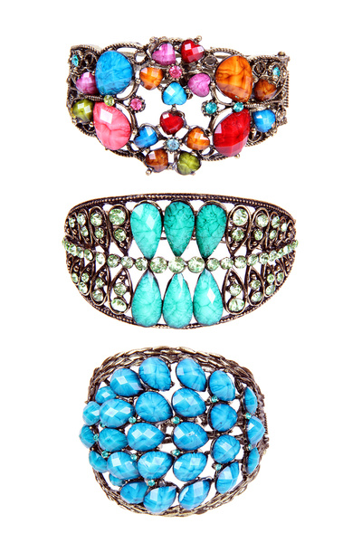 Rouge حزمة أساور حجرية ملونة