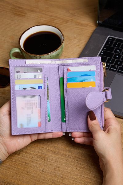 REWİNA 9735 Genuine Leather Women's Wallet Portfolio with Special Design Accessories