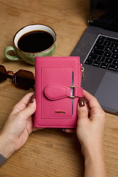 REWİNA 9735 Model - Pink Genuine Leather, Magnet Women's Wallet