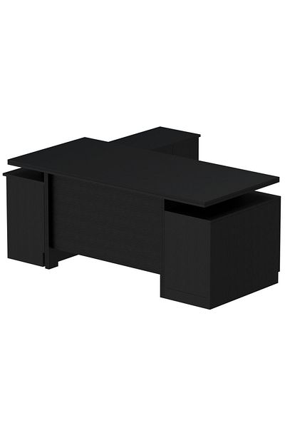 Mahmayi Samtida 193 Modern Executive Workstation Desk Ideal for Home and Office - Black
